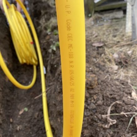 New gas line in an open trench